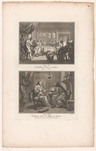 Twee scènes uit het evangelie van Johannes: de bruiloft van Kana en Nicodemus bij Christus