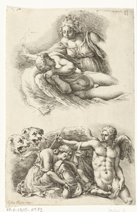 Twee scènes uit het verhaal van Amor en Psyche