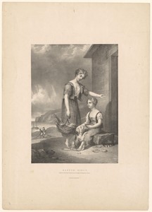 Twee schotse meisjes voor een huis