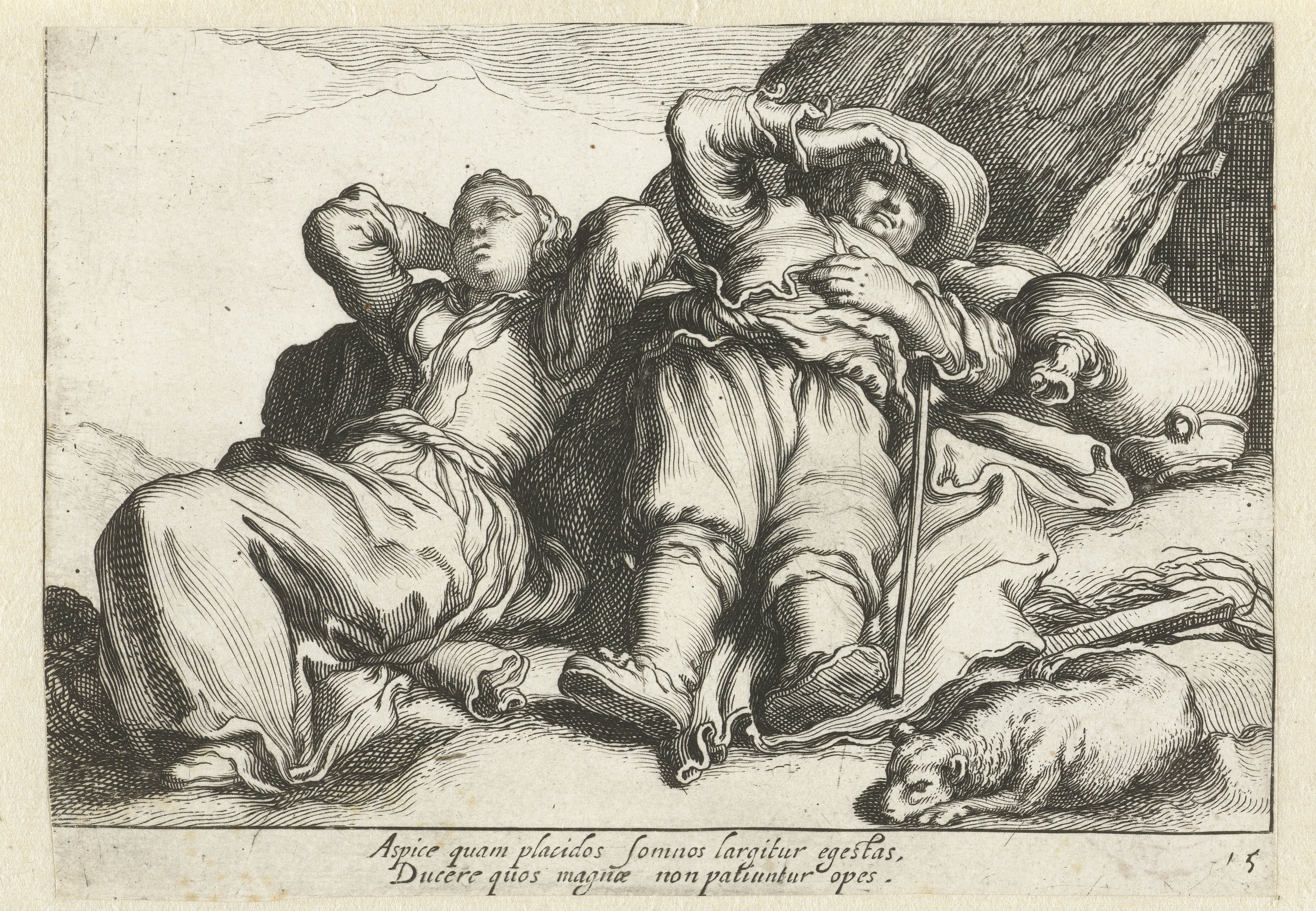 Twee slapers by Cornelis Bloemaert (II)
