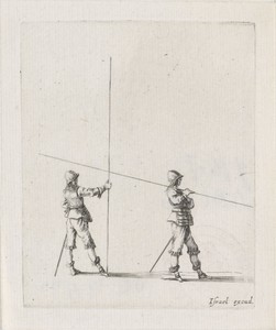 Twee soldaten met speren