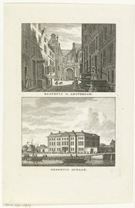 Twee stadgezichten te Amsterdam: Rasphuis en Stads Armenhuis of Werkhuis