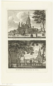 Twee stadsgezichten te Amsterdam met Haarlemmerpoort