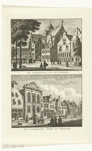 Twee stadsgezichten te Utrecht: Mariaplaats en Lutherse kerk
