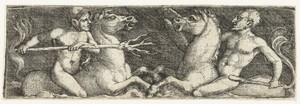 Twee vechtende tritons