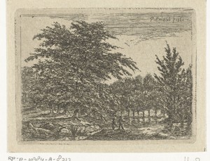Twee vissers in het bos