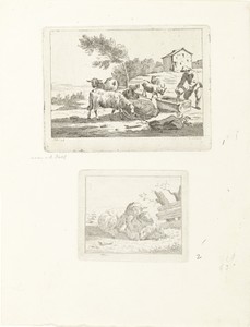 Twee voorstellingen met schapen en schaapherder