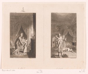 Twee voorstellingen uit Clarissa van Samuel Richardson
