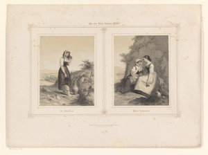 Twee voorstellingen van jonge vrouwen op het platteland