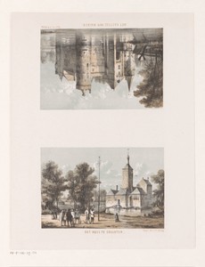 Twee voorstellingen van kasteel Ter Coulster en het kasteel van Muiden