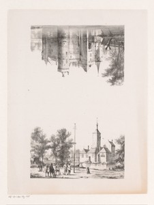 Twee voorstellingen van kasteel Ter Coulster en het kasteel van Muiden