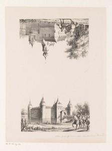 Twee voorstellingen van kastelen waaronder Kasteel Wedderburcht