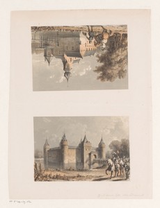 Twee voorstellingen van kastelen waaronder Kasteel Wedderburcht