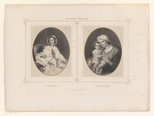 Twee voorstellingen van moeder met kind