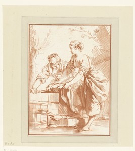 Twee vrouwen aan de was