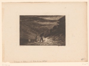 Twee wandelaars met lantaarn