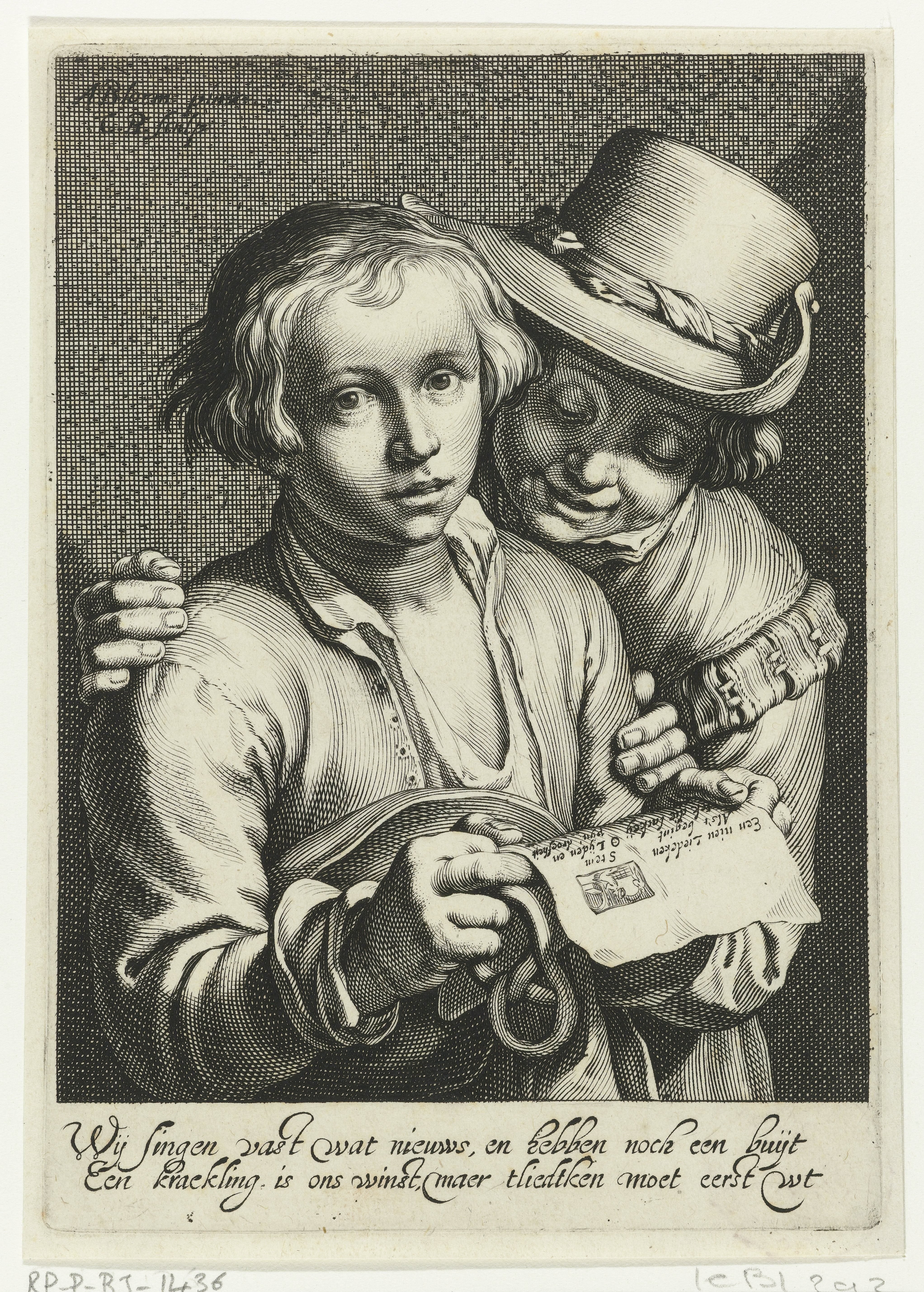 Twee zingende jongens by Cornelis Bloemaert (II)