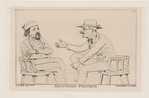 Twee zittende mannen in gesprek