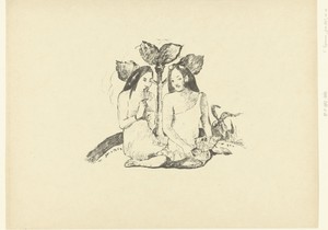 Twee zittende Maori vrouwen