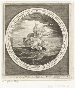 Tweede dag van schepping: God scheidt de watermassa's in hemel en zee