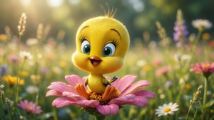 Tweety on a Flower