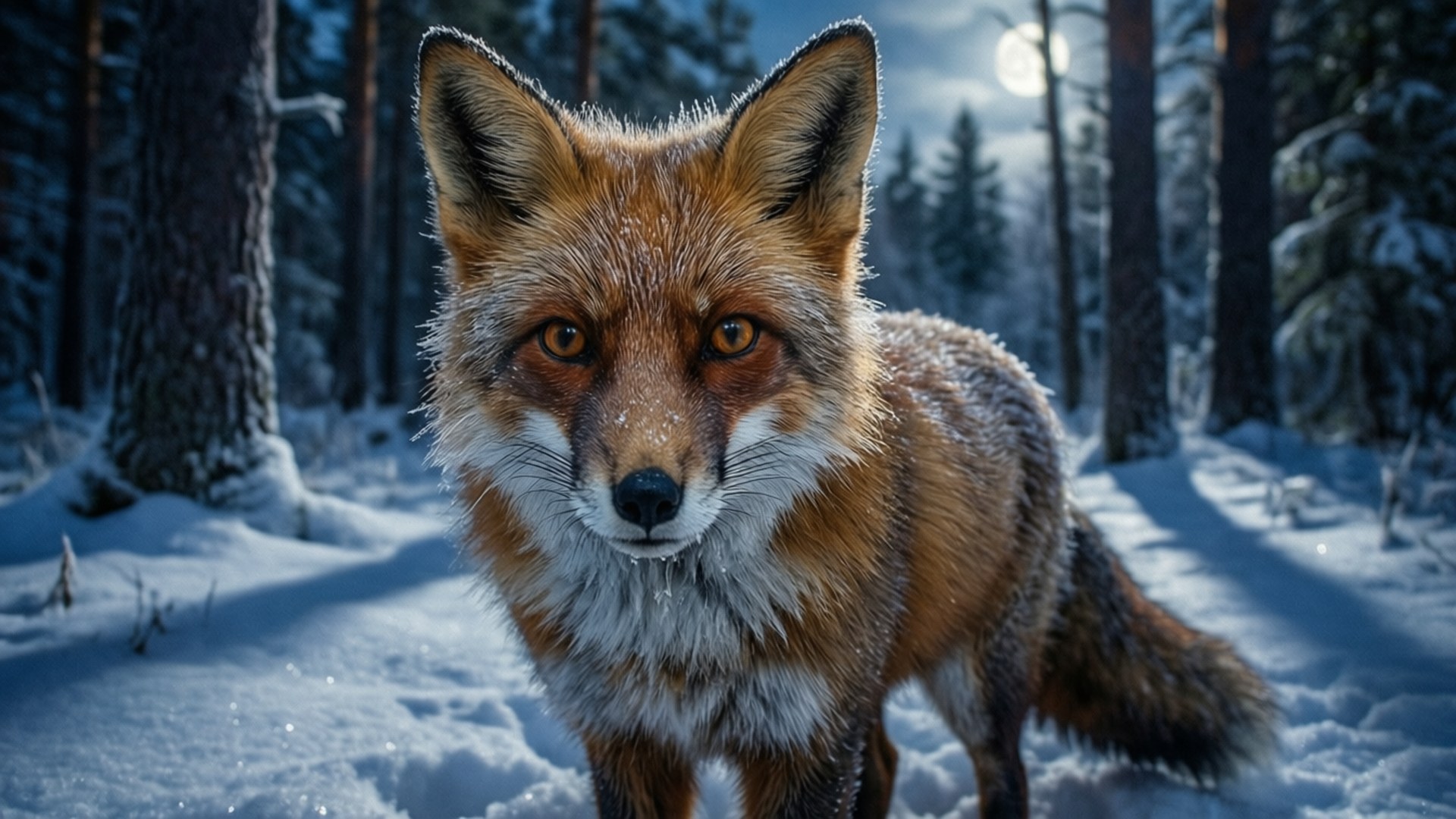 Twilight Fox Vigil by Wallpapers.art Studio