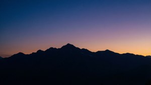 Twilight Mountain Silhouette