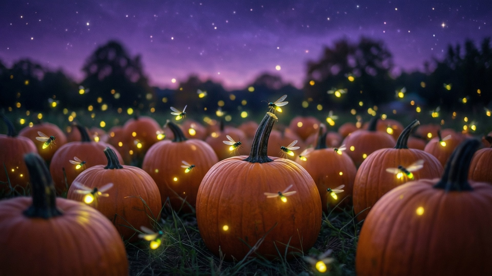 Twilight Pumpkin Glow by Wallpapers.art Studio