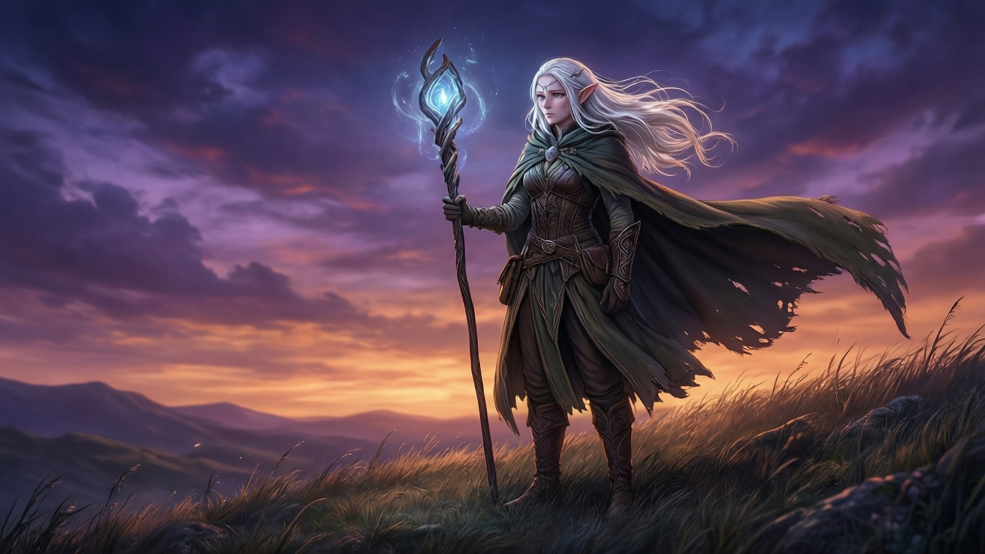 Twilight Wandering Mage by Wallpapers.art Studio