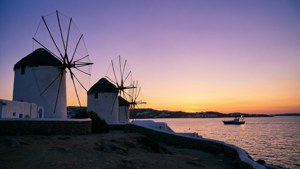 Twilight Windmill Silhouettes