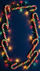 Twinkling Candy Cane Border