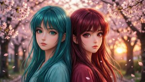 Twins Under Sakura