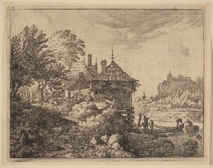 Two Boats Approaching a Hut