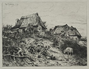 Two Cottages on a Bank