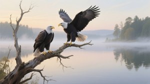 Two Eagles at Dawn