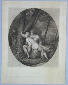 Two Figures Carving onto a Tree
