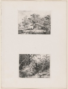 Two Hunters and a Stream at Forest Edge