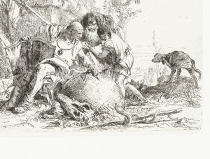 Two Magicians with a Compass and Globe, and a Boy and a Snake