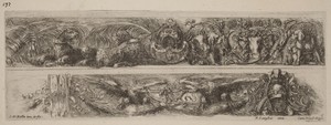 Two Ornamental Bands with Chained Leopards and Eagles