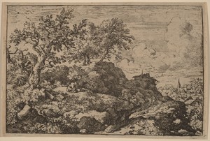 Two Peasants Seated on a Hill