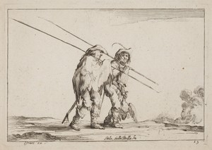 Two Pikemen Traveling on Foot