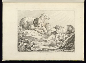 Two Sleeping Children with Sheep