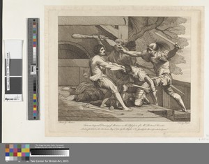Two untitled etchings laid down on one sheet: Bandits and Soldiers Fighting