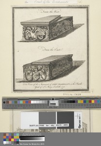 Two Views of the Monument of John Tradescant in the Church of St. Mary