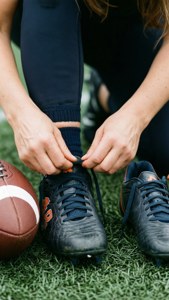 Tying Cleats Mom