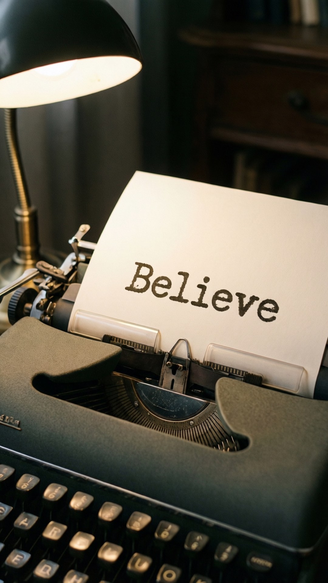 Typewriter Believe Vintage by Wallpapers.art Studio