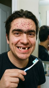 Ugly Smile with Toothbrush