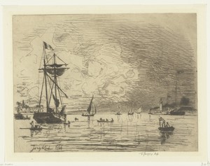 Uitgang van de haven van Honfleur