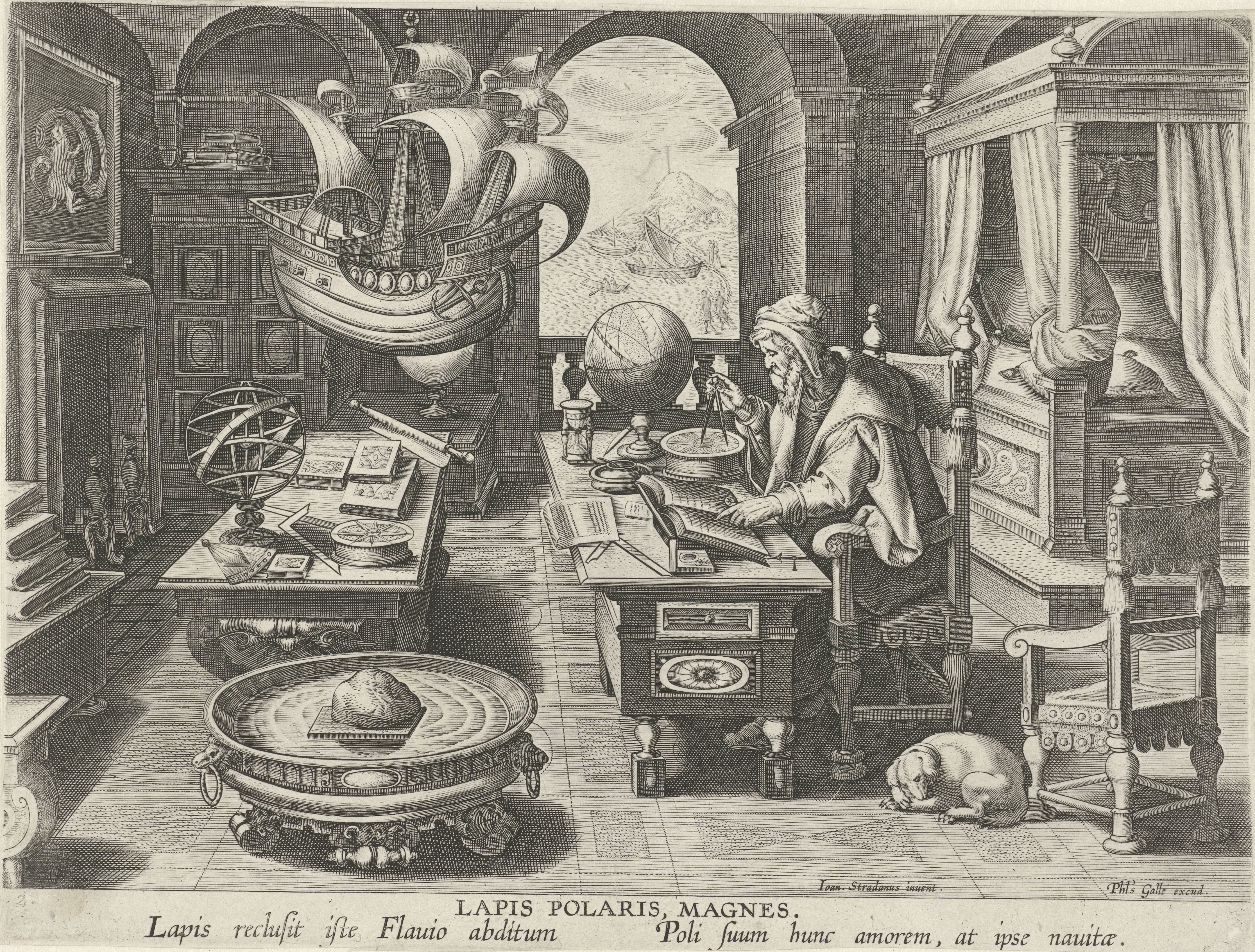 Uitvinding van het kompas by Jan Collaert (II)