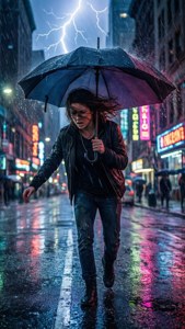 Umbrella in Storm
